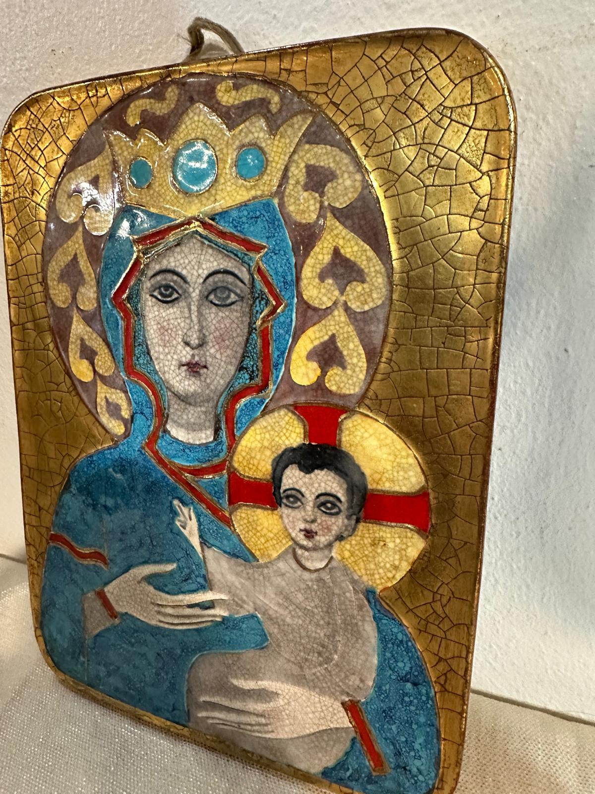 Icona Sacra "Madonna con Bambino" – Stile Bizantino su Fondo Oro - immagine 4