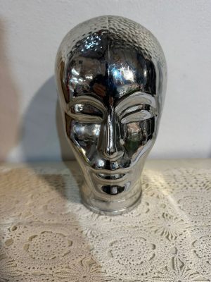 Testa di Manichino Vintage in Vetro Cromato – Design Modernariato